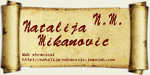 Natalija Mikanović vizit kartica